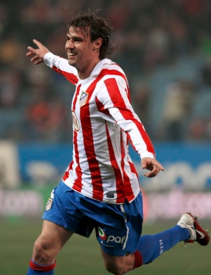 Valera, en un partido con el Atlético de Madrid.