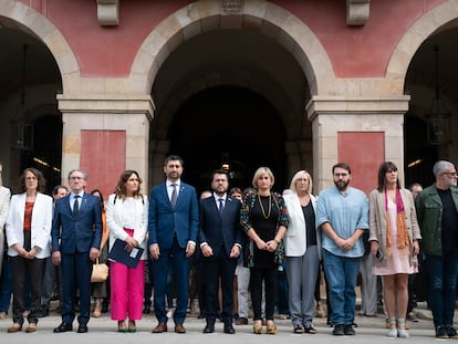 Los diputados del Parlament guardan un minuto de silencio por la violencia machista en septiembre de 2022. Gianluca Battista