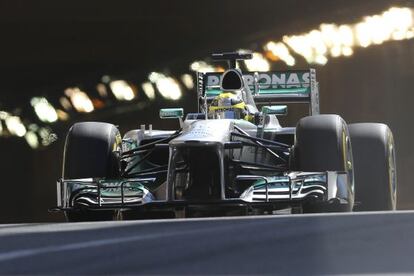 Nico Rosberg, durante los entrenamiento en Montecarlo.