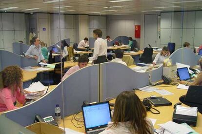 Trabajadores de la auditora Deloitte en Madrid.