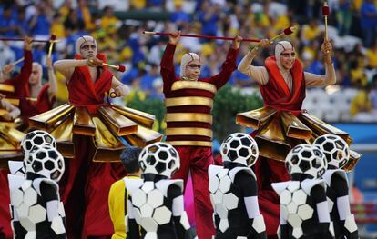 Momento da cerimônia de abertura da Copa.