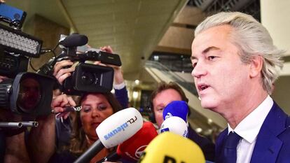 Geert Wilders durante la noche electoral.