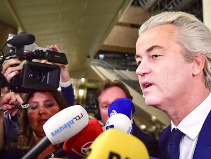 Geert Wilders durante la noche electoral. 