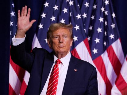 Donald Trump durante un mitin de campaña en Rome, Georgia, el 9 de marzo.