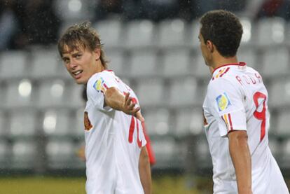 Canales celebra su gol.