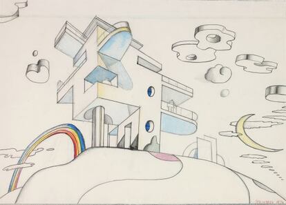 Dibuix de Saul Steinberg realitzat el 1974.