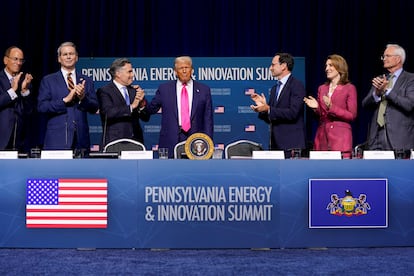 Donald Trump, este martes en la cumbre de innovación en Pittsburgh (Pensilvania).