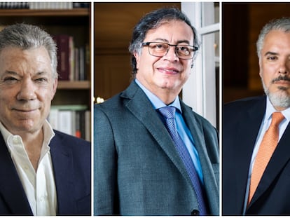 Juan Manuel Santos, Gustavo Petro, Iván Duque.