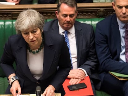 La primera ministra de Reino Unido, Theresa May, en el Parlamento británico.