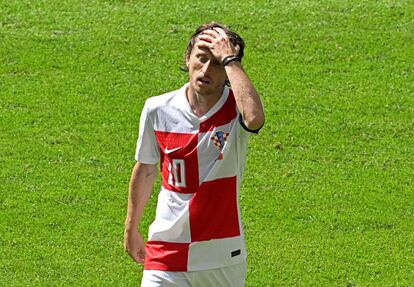 Luka Modric en el partido Croacia-Albania el 19 de junio en Hamburgo