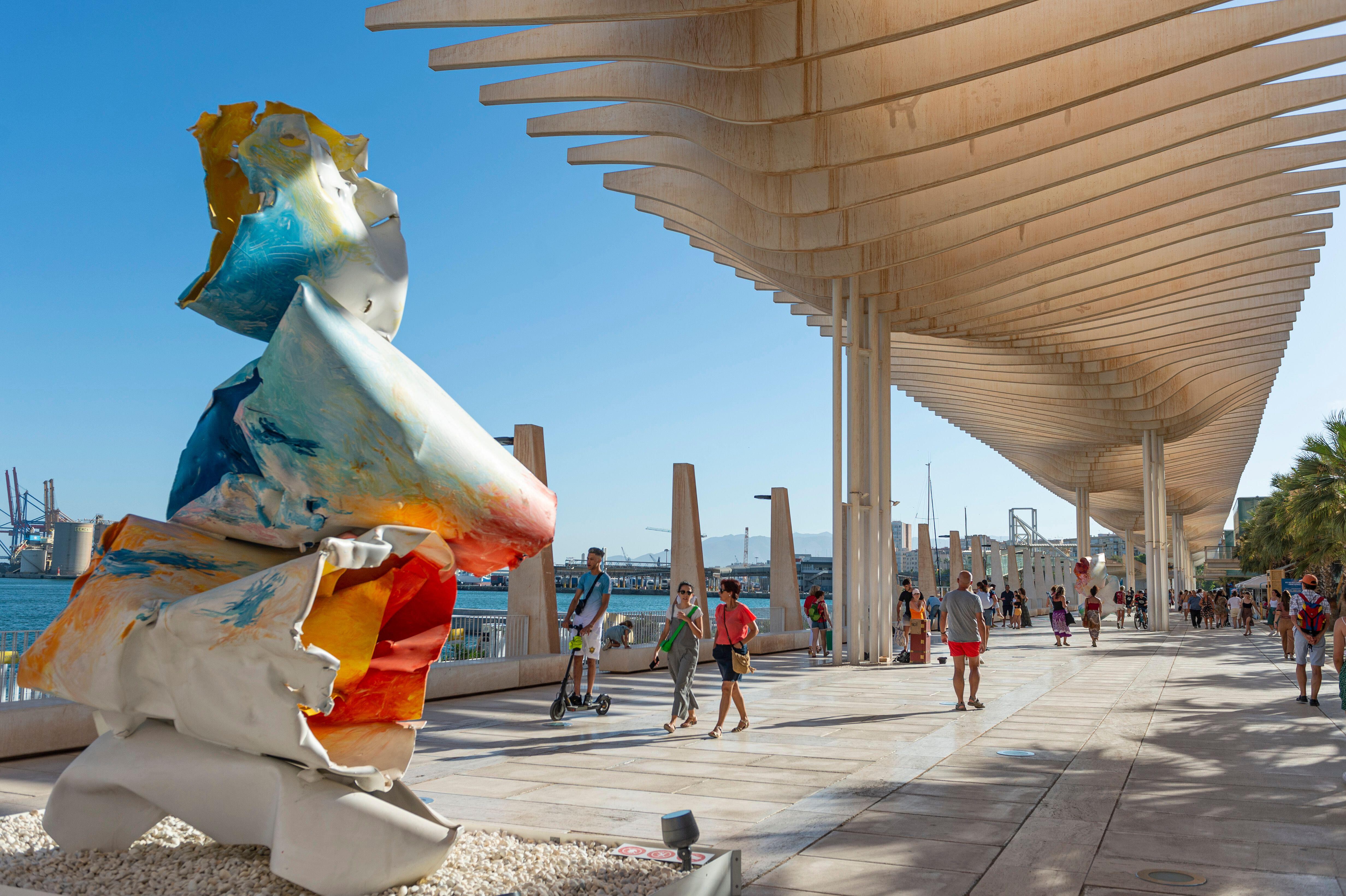 El paseo del Muelle Uno, en Málaga.