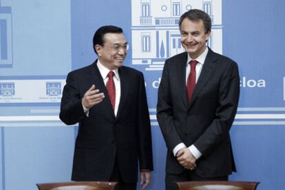 Zapatero recibió ayer en La Moncloa al viceprimer ministro chino, Li Keqiang.