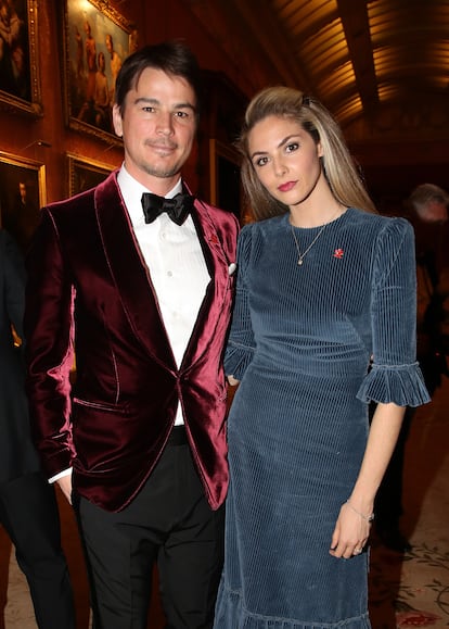 Josh Hartnett and his wife Tamsin Egerton at a dinner event in Buckingham Palace in 2019.