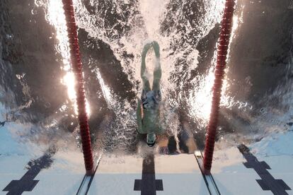 El estadounidense Ryan Lochte en la final de los 200 m estilo.