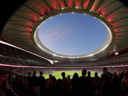 La vista del estadio Wanda Metropilitano desde el interior.