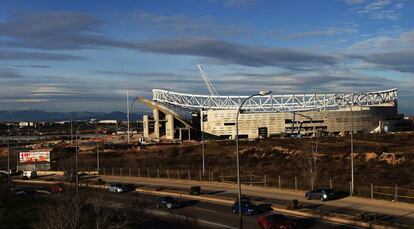 Obras del futuro estadio del Atlético de Madrid.