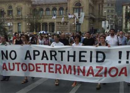 Cabecera de la manifestación convocada por la izquierda 'abertzale'.