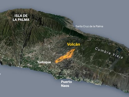 Volcán de La Palma: radiografía de la zona arrasada por la lava y trayectoria prevista