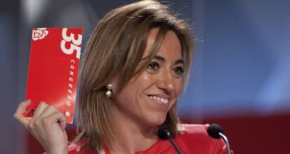 Carmen Chacon en el 38 congreso federal del PSOE celebrado en Sevilla en 2012.