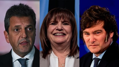 Sergio Massa, Patricia Bullrich y Javier Milei