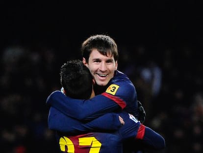 Tello y Messi, pasador y goleador en la segunda diana del Barça.