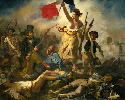 La libertad guiando al pueblo, de Delacroix, en el Museo del Louvre.