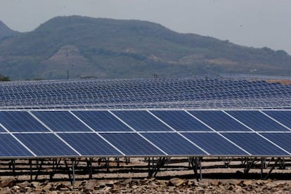 El parque solar inaugurado en La Llave, del municipio hondureño de Nacaome.