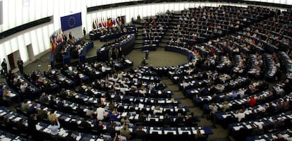 La Eurocámara durante el debate sobre el rescate a Grecia esta semana.