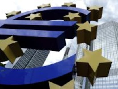 Entrada del Banco Central Europeo (BCE) en Fráncfort (Alemania)