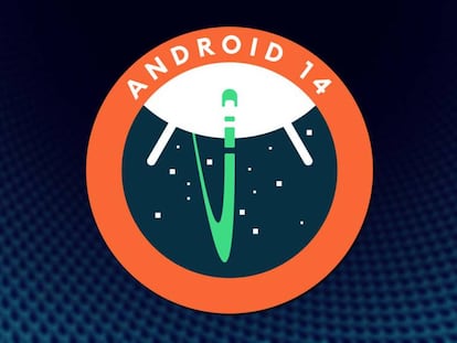 Logo Android 14 fondo