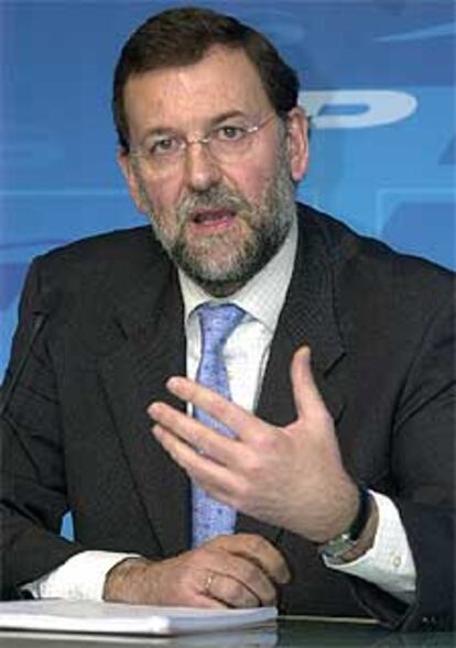 Mariano Rajoy, durante su comparecencia ante los medios de comunicación.