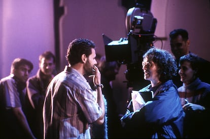 Patricia Ferreira, dirigiendo el rodaje de la película "El Alquimista impaciente".