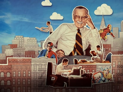 A promotional image from David Gelb’s documentary ‘Stan Lee’ on Disney+.