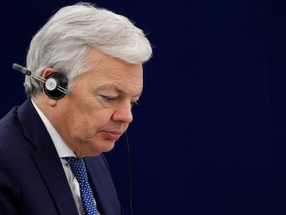 El comisario europeo de Justicia, Didier Reynders, en el Parlamento Europeo en Estrasburgo (Francia), el 18 de enero.