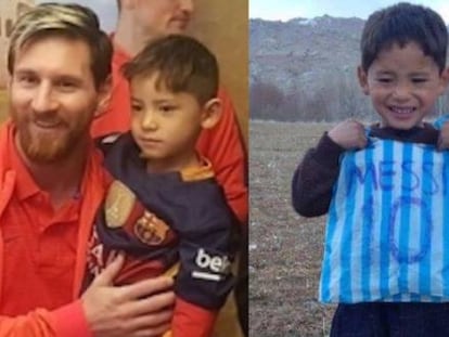 Lionel Messi junto a Murtaza no hotel do Barça em Doha