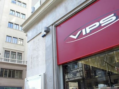 Una fachada de un restaurante de VIPS en Madrid.