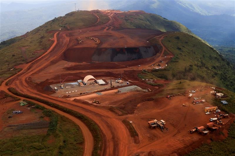 Vista aérea de la mina Simandou, en la región de Nzerekore (Guinea).