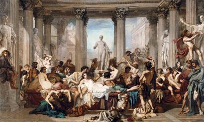 Romans en la decadència (1847), oli sobre llenç de Thomas Couture (1815-1879).