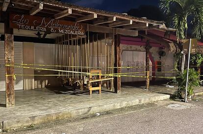 El restaurante La Malquerida en Tulum, tras el tiroteo.