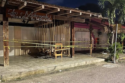 El restaurante La Malquerida en Tulum, tras el tiroteo.