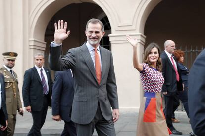 Felipe VI y la reina Letizia, durante su visita a Nueva Orleans.