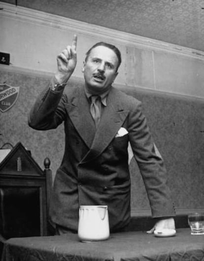 Después de la II Guerra Mundial, Mosley seguía siendo muy aficionado a los discursos grandilocuentes.