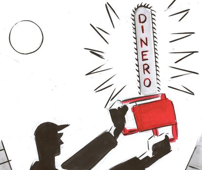El Roto: el dinero es la motosierra