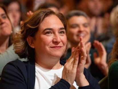 La alcaldesa de la ciudad, Ada Colau, en un acto de Sumar en Barcelona, el pasado sábado.