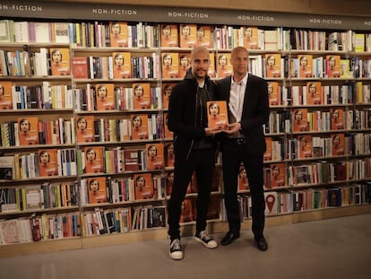 Pep Guardiola and Jordi Cruyff at Thursday’s launch.