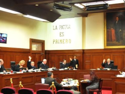 La Suprema Corte, en una sesión de inicios de octubre.