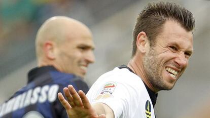 Cassano, en un partido de Liga con la camiseta del Parma