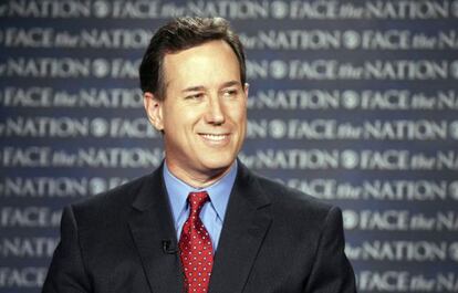 Rick Santorum durante su aparición este domingo en el programa "FAce the Nation", de la cadena CBS News.
