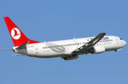 En la imagen, un avión de la compañía aérea Turkish Airlines de la serie 737. EFE/Archivo