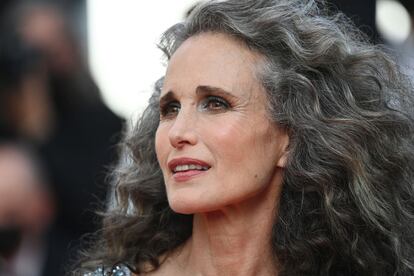 Andie MacDowell en la premiere de 'Annette' en Cannes.